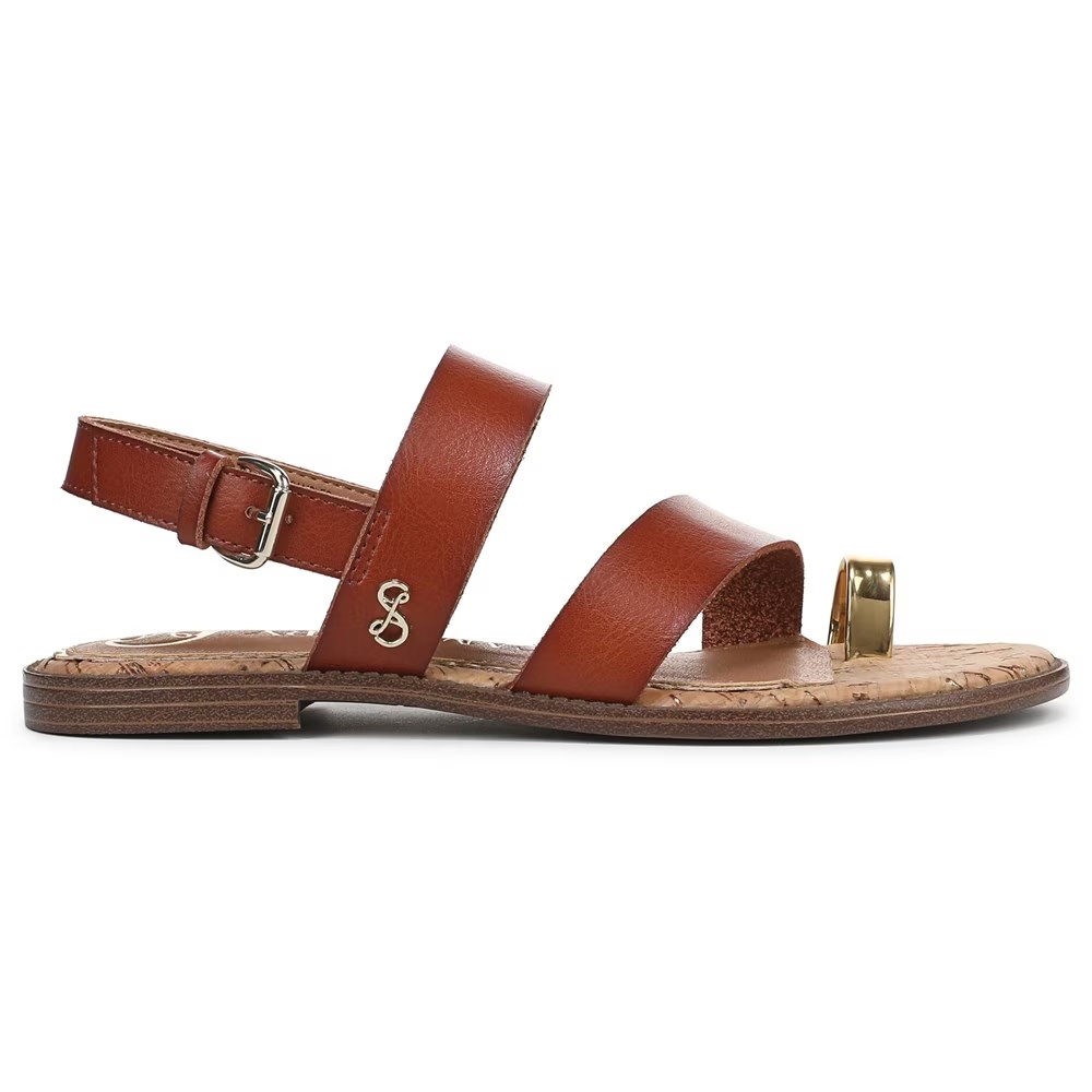 Босоножки на плоской подошве с ремешками Perris Sam And Libby, amber brown faux leather — фото 2