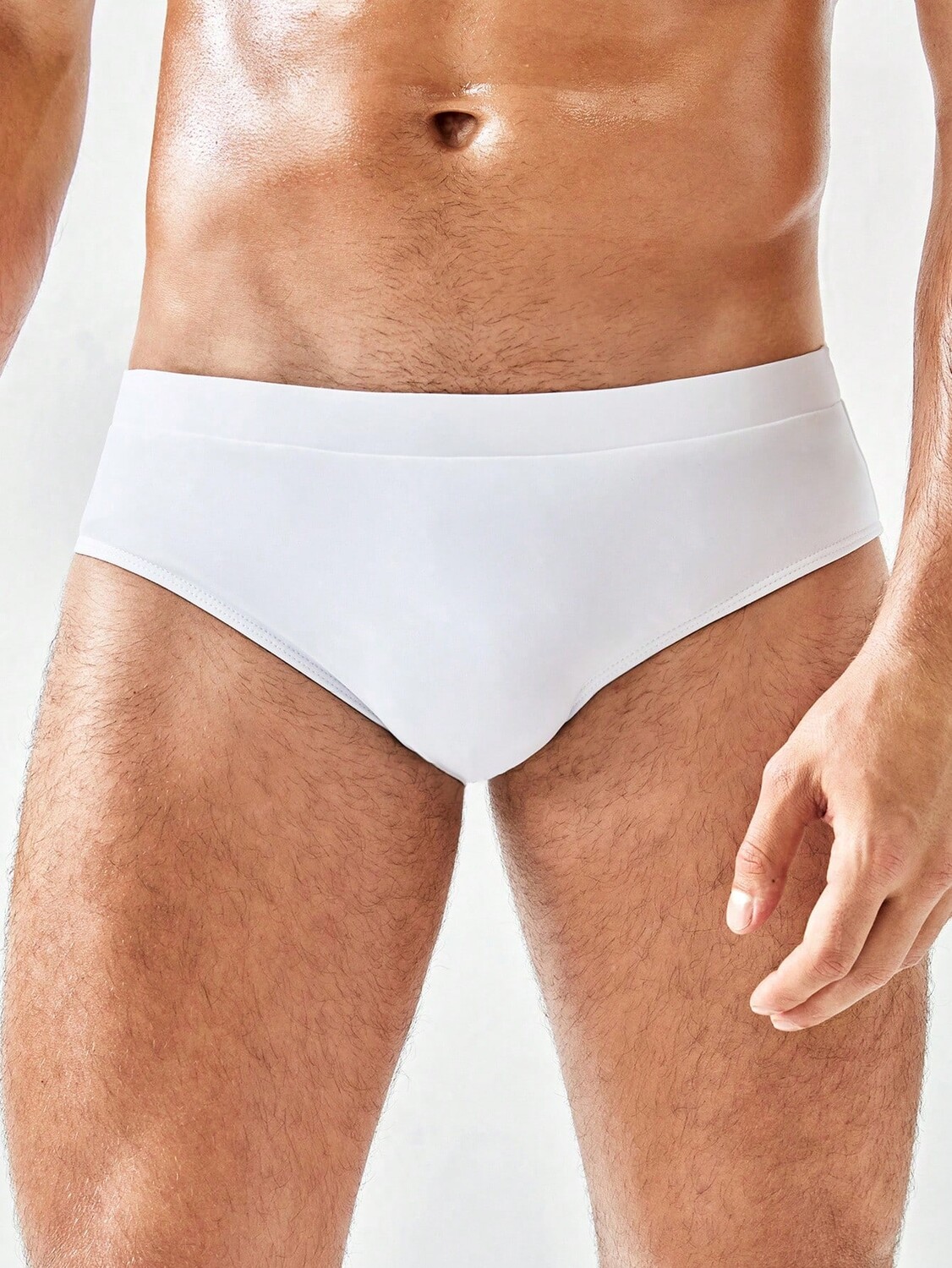 

Мужские однотонные плавки Manfinity Swimmode, белый цвет