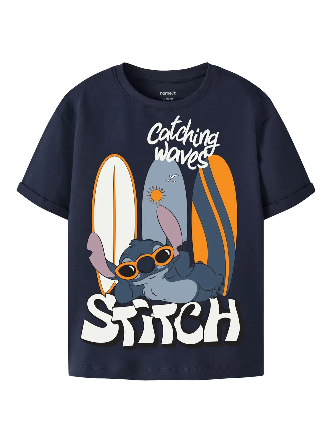Футболка 'Stitch' Name It, Navy/Royal Blue