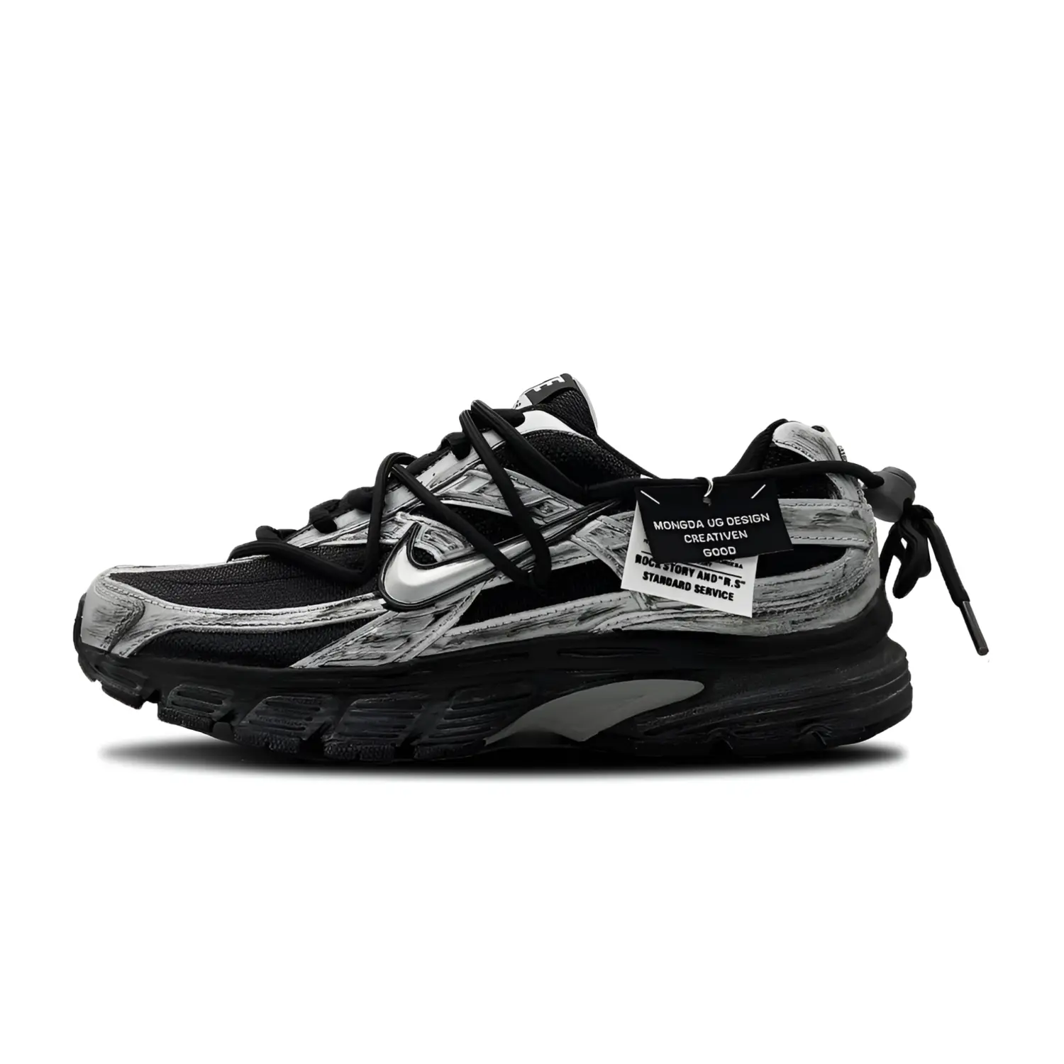 

Nike Инициатор амортизация, износостойкие низкие повседневные городские кроссовки для мужчин black silver