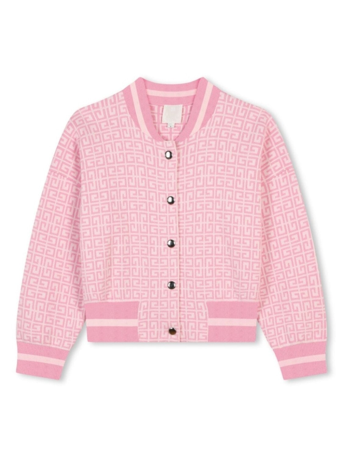 

Givenchy Kids жаккардовый кардиган на кнопках с логотипом 4G, розовый