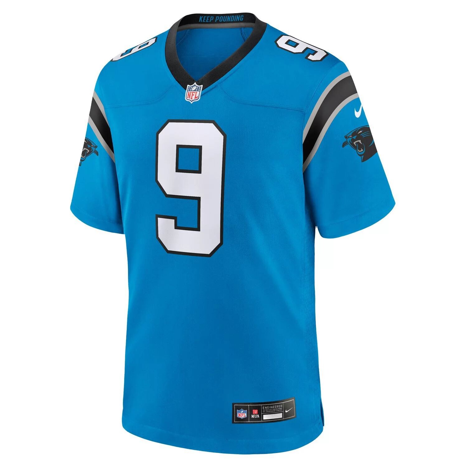 Мужская футболка Bryce Young Blue Carolina Panthers драфта НФЛ 2023 года, выбранная в первом раунде, альтернативная игра Nike — фото 2