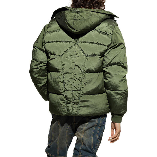 Куртка nylon metal hooded down jacket 'olive green' Stone Island, зеленый — фото 4