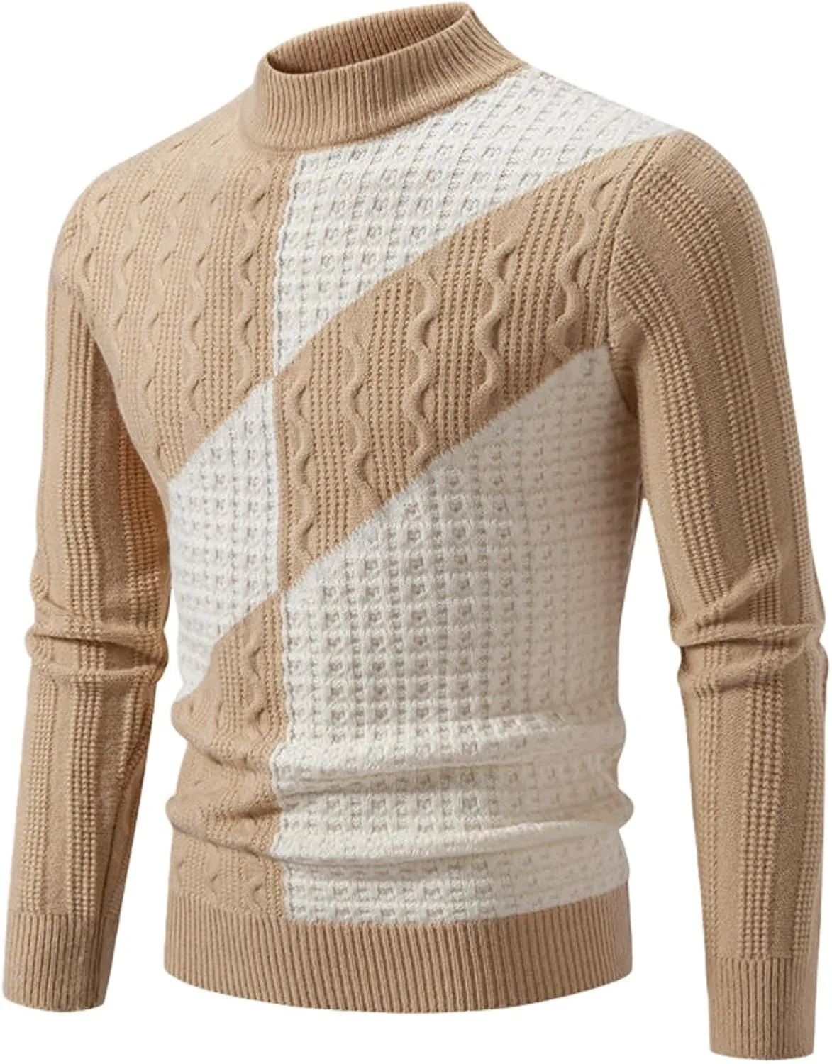 

Мужской повседневный джемпер с цветными блоками и воротником-поло FOLKFOLD