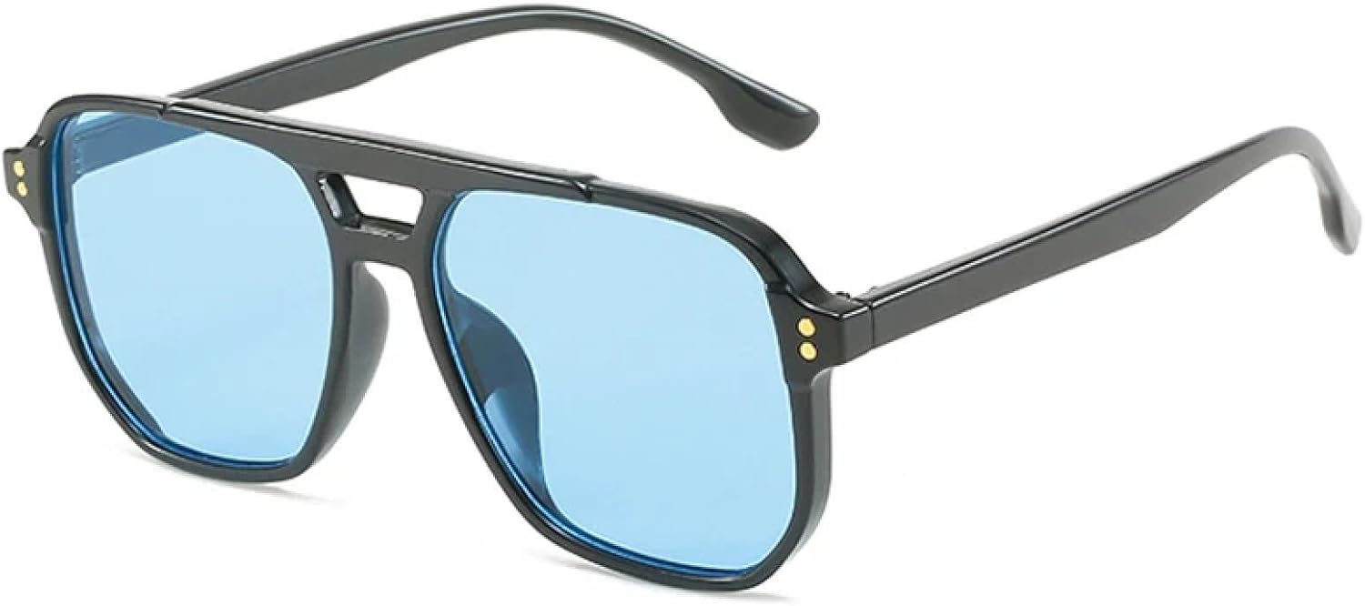 

Модные солнцезащитные очки для женщин в стиле ретро с заклепками, солнцезащитные очки UV400 для мужчин, солнцезащитные очки с градиентным покрытием TOIPASTN, Black Blue