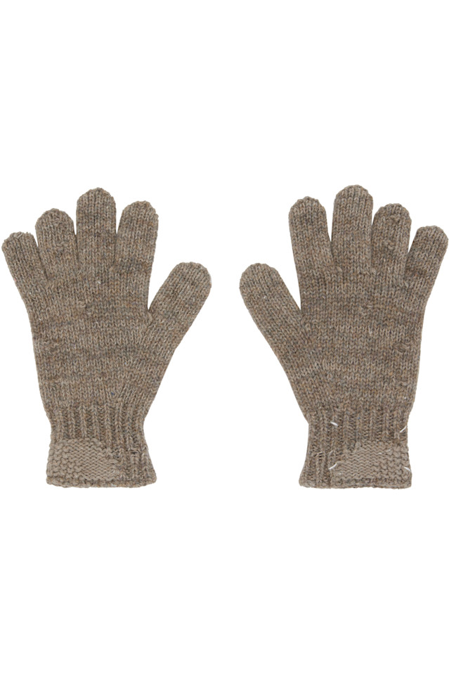 

Maison Margiela Вязаные перчатки бежевого цвета