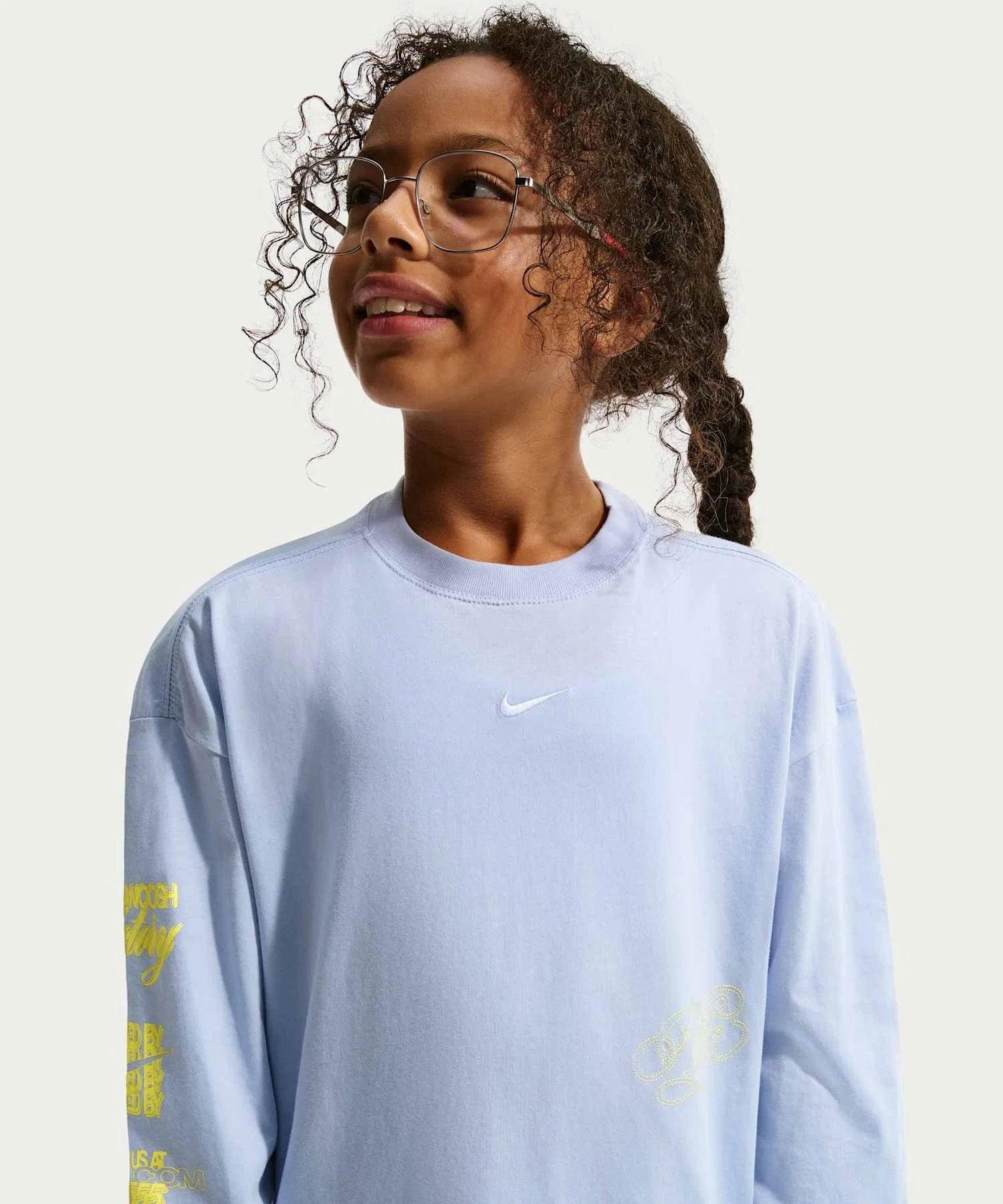 Детская футболка Nike Sportswear оверсайз, длинный рукав, модель II1159-057, серая