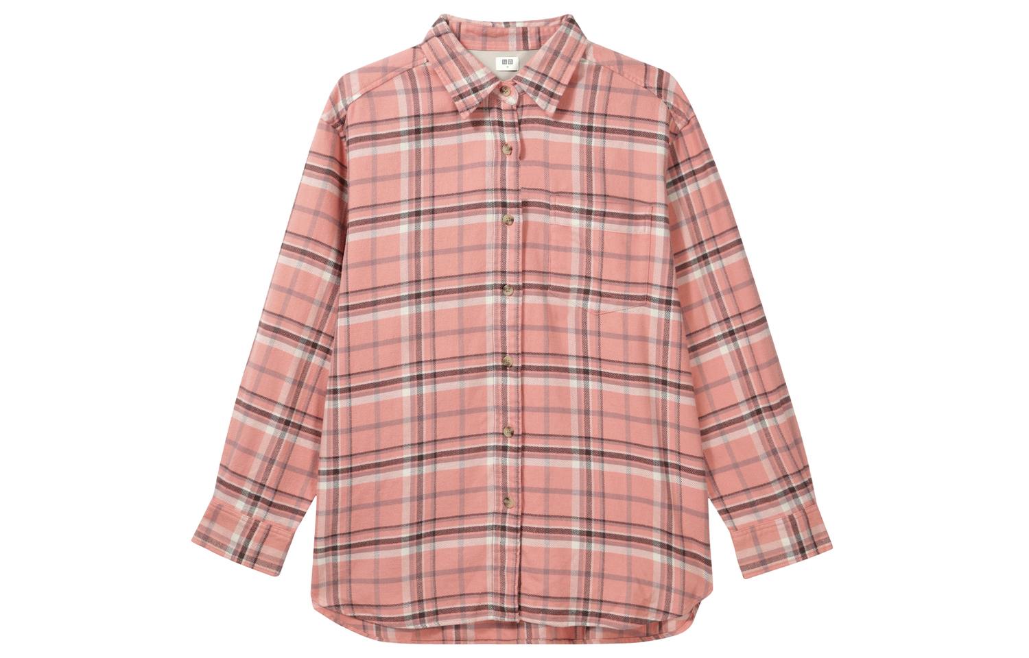 

Женская рубашка персикового розового UNIQLO, розовый