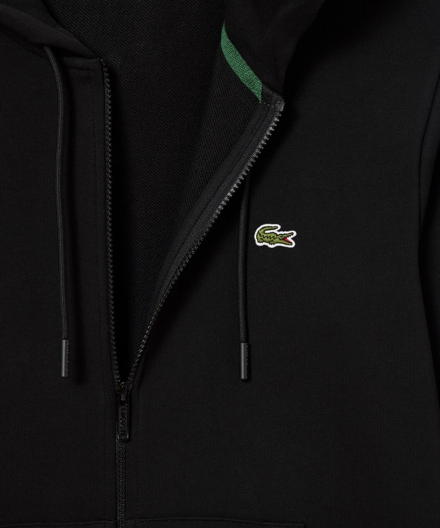 Толстовка с капюшоном на молнии Essential LACOSTE, Black — фото 2