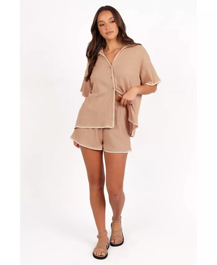 

Женский трикотажный комплект с короткими рукавами Essen Petal and Pup, коричневый