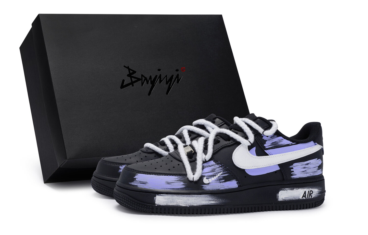 

Nike Кроссовки Air Force 1 для скейтбординга унисекс низкие фиолетово-черные, цвет Black Purple