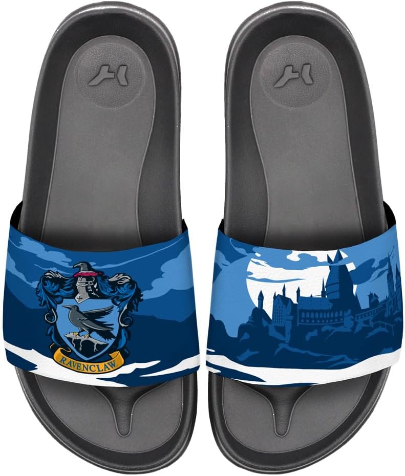 

Взрослые сандалии-шлепанцы унисекс с регулируемыми липучками коллекции Harry Potter с гербами факультетов Хогвартса Popfunk, Ravenclaw Crest