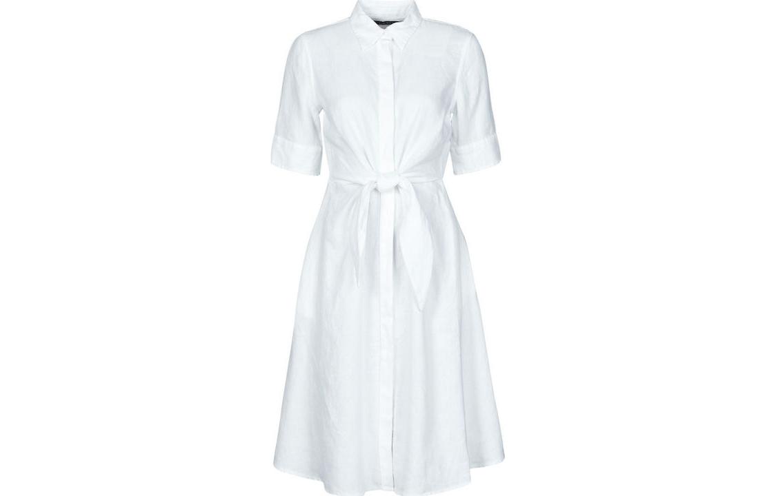 Lauren Ralph Lauren Wakana Crop Sleeve Tied Shirt Polo Ralph Lauren, белый — фото 3