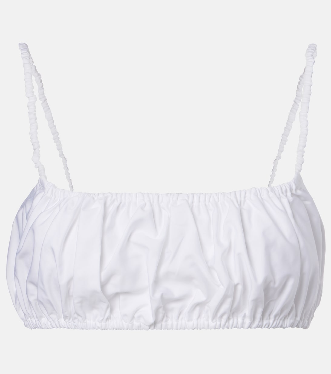 

Топ-бра из хлопка с рюшами Alaïa, Blanc