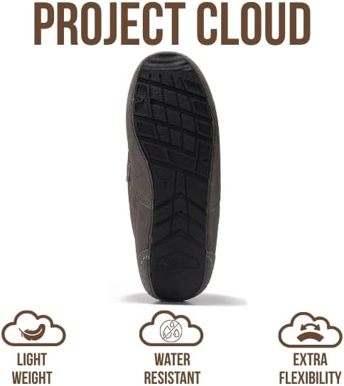 Мужские тапочки Project Cloud из 100 натуральной кожи с стелькой из пены с эффектом памяти - нескользящие и легкие тапочки для дома и улицы для мужчин (Oswin), серый — фото 4
