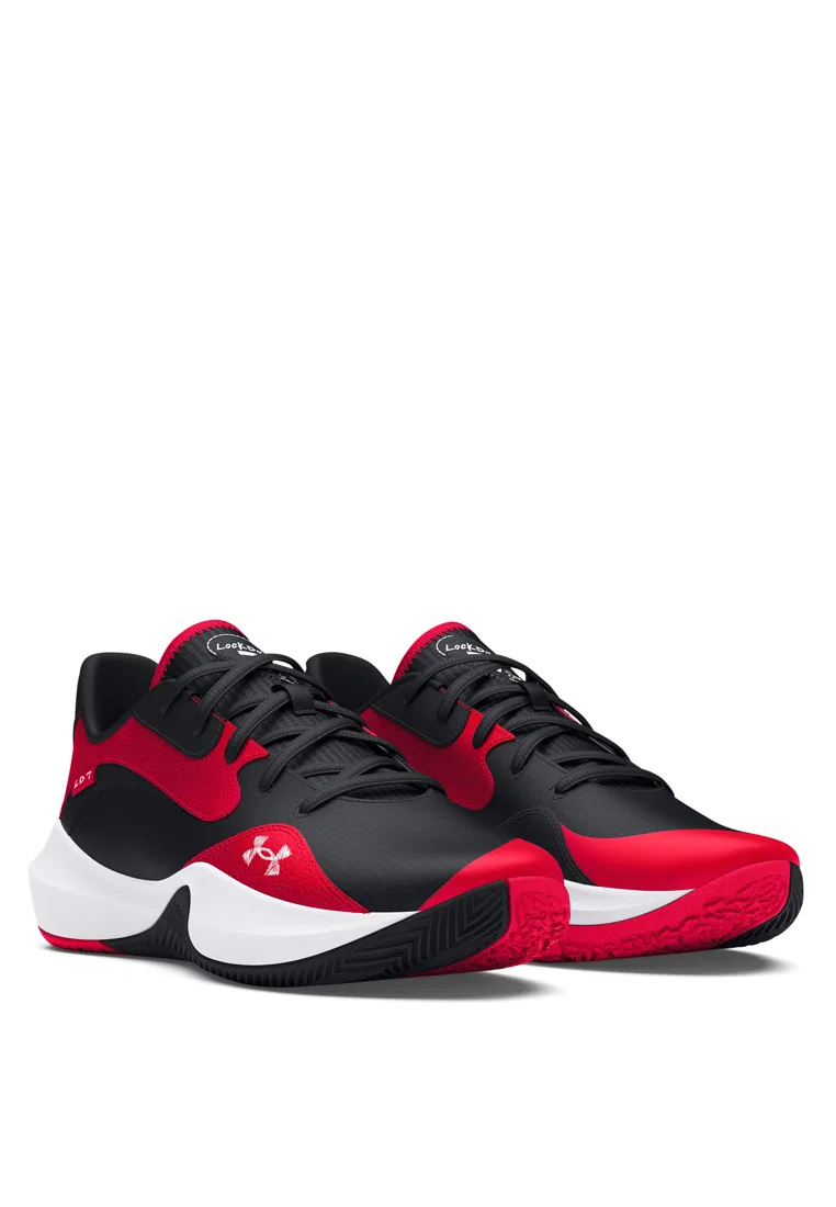Кроссовки баскетбольные низкие Lockdown 7, Unisex Under Armour, белый/черный/красный — фото 2