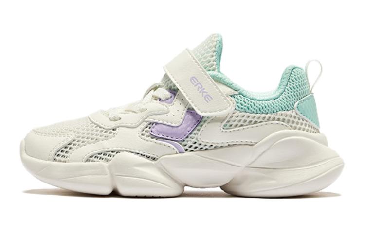 

Детские кроссовки с низкой амортизацией и дышащими свойствами ERKE KIDS, белый/зеленый/фиолетовый