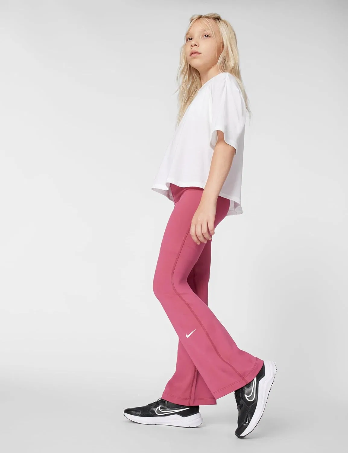 Леггинсы Nike Dri-FIT, Sweet Beet/White — фото 3