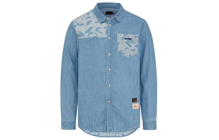 

Рубашка мужская джинсовая синяя Evisu, синий