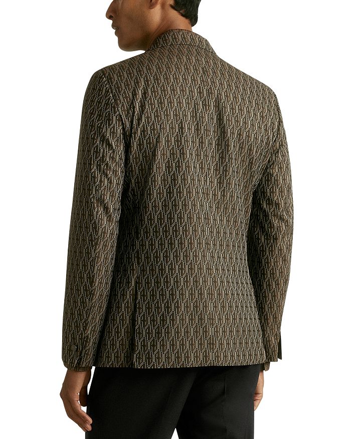 

Пиджак Delt Geo Jacquard Regular Fit с заостренными лацканами REISS, коричневый