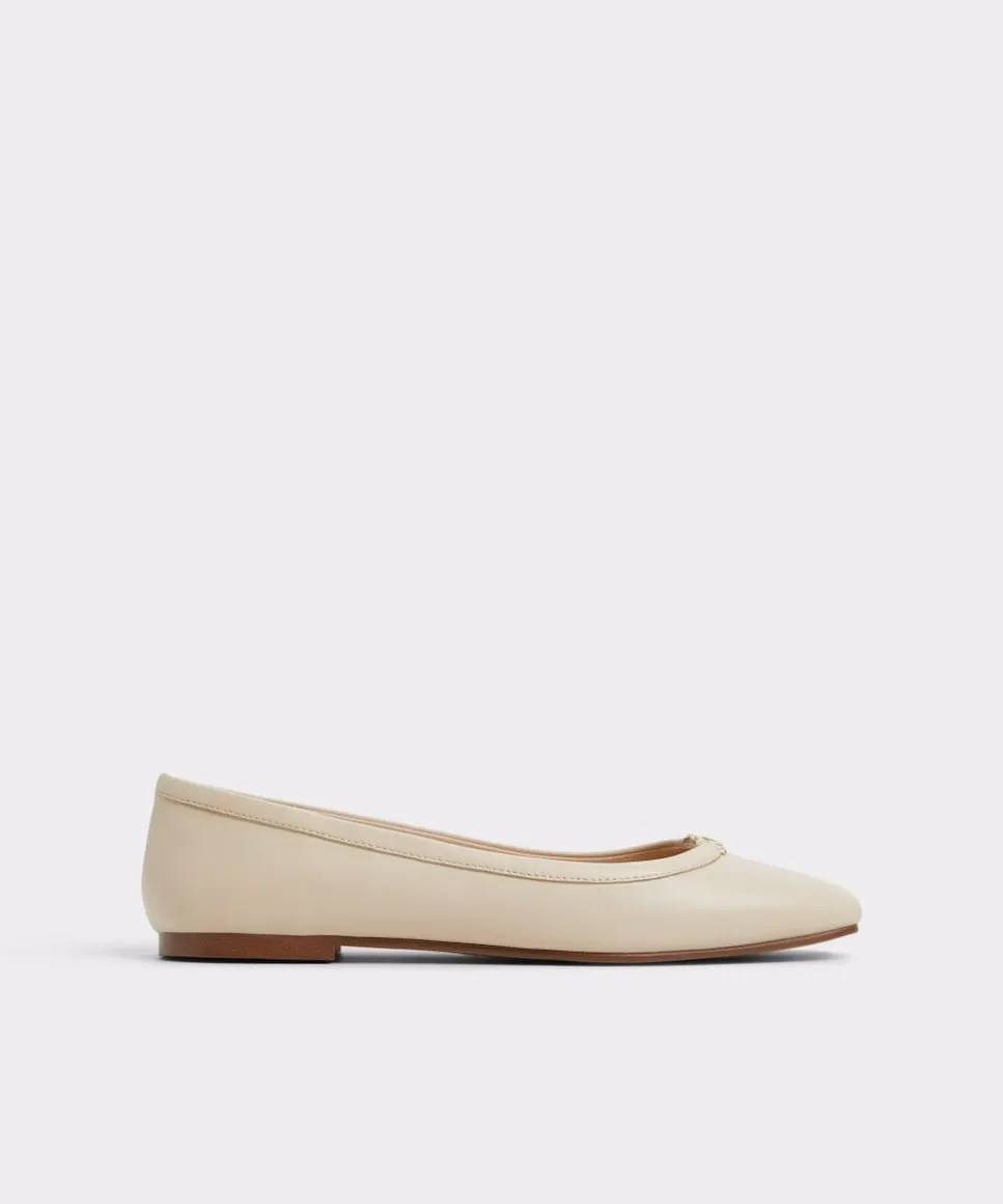 Женские кожаные туфли на плоской подошве с квадратным носком Aldo, бежевый