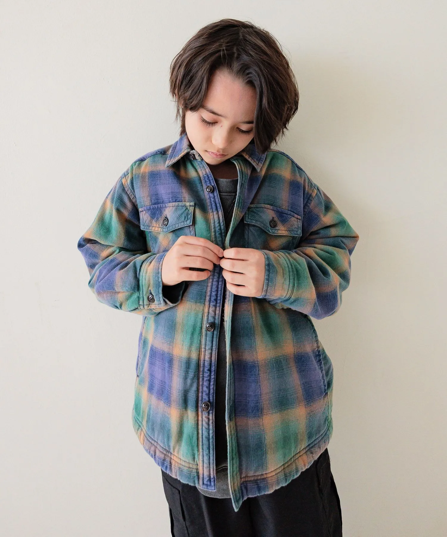 Детская рубашка с ворсом Vintage Boa Shirt BAYFLOW синяя