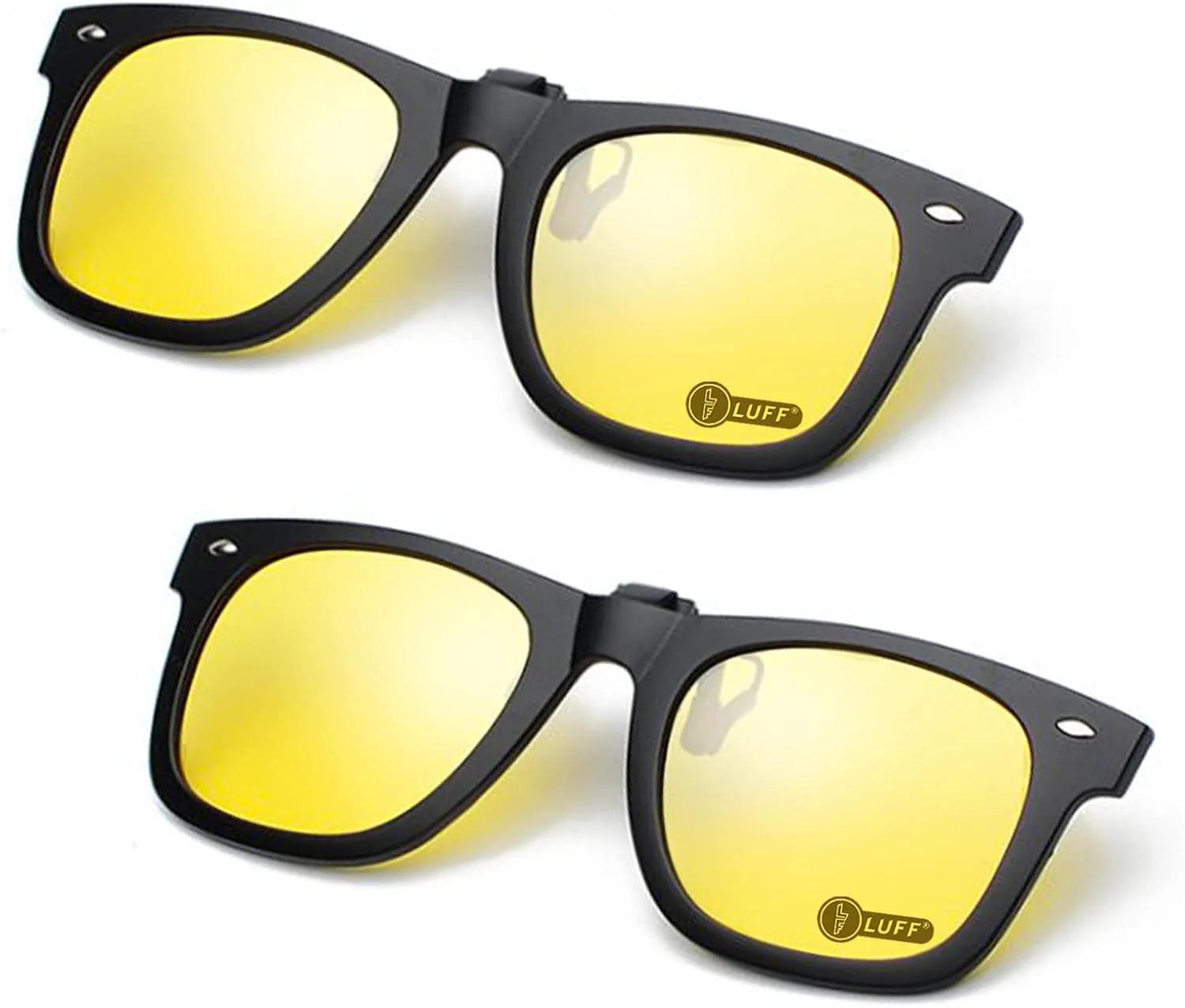 

Поляризованные/очки ночного видения LUFF с зажимом для крепления на одежду/очки для коррекции близорукости для вождения, черно-желтые, 2pc-142-yellow-yellow