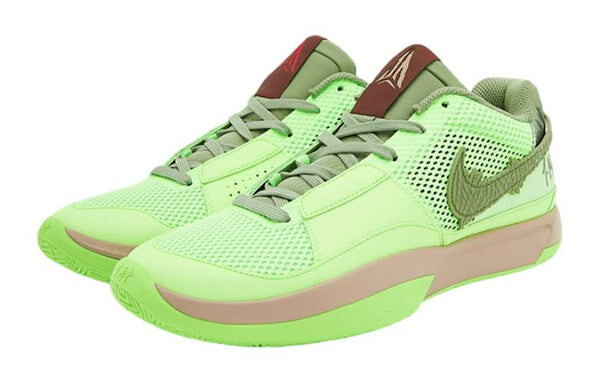 Кроссовки (GS) Nike Ja 1 NRG 'Halloween', цвет lime blast/oil green/black/hemp/cacao wow — фото 2