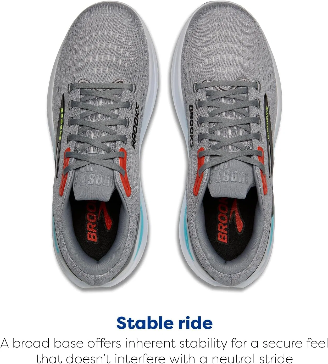 Мужские кроссовки Brooks Ghost Max 3, Primer Grey Antarctica Red — фото 4