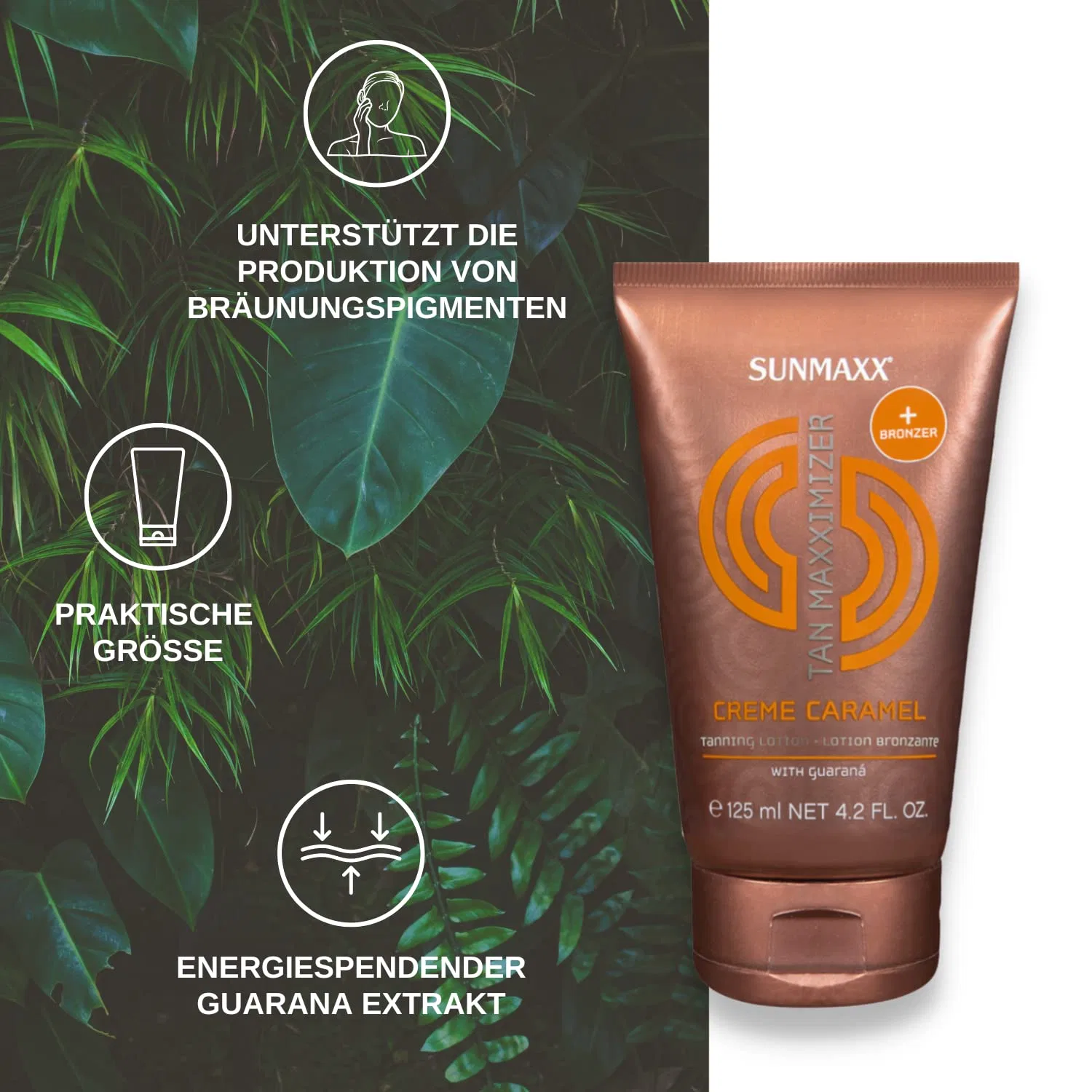 Лосьон для загара с бронзатором «Cream Caramel Tanning Lotion + Bronzer» от SUNMAXX TAN MAXXIMIZER Sunmaxx — фото 2