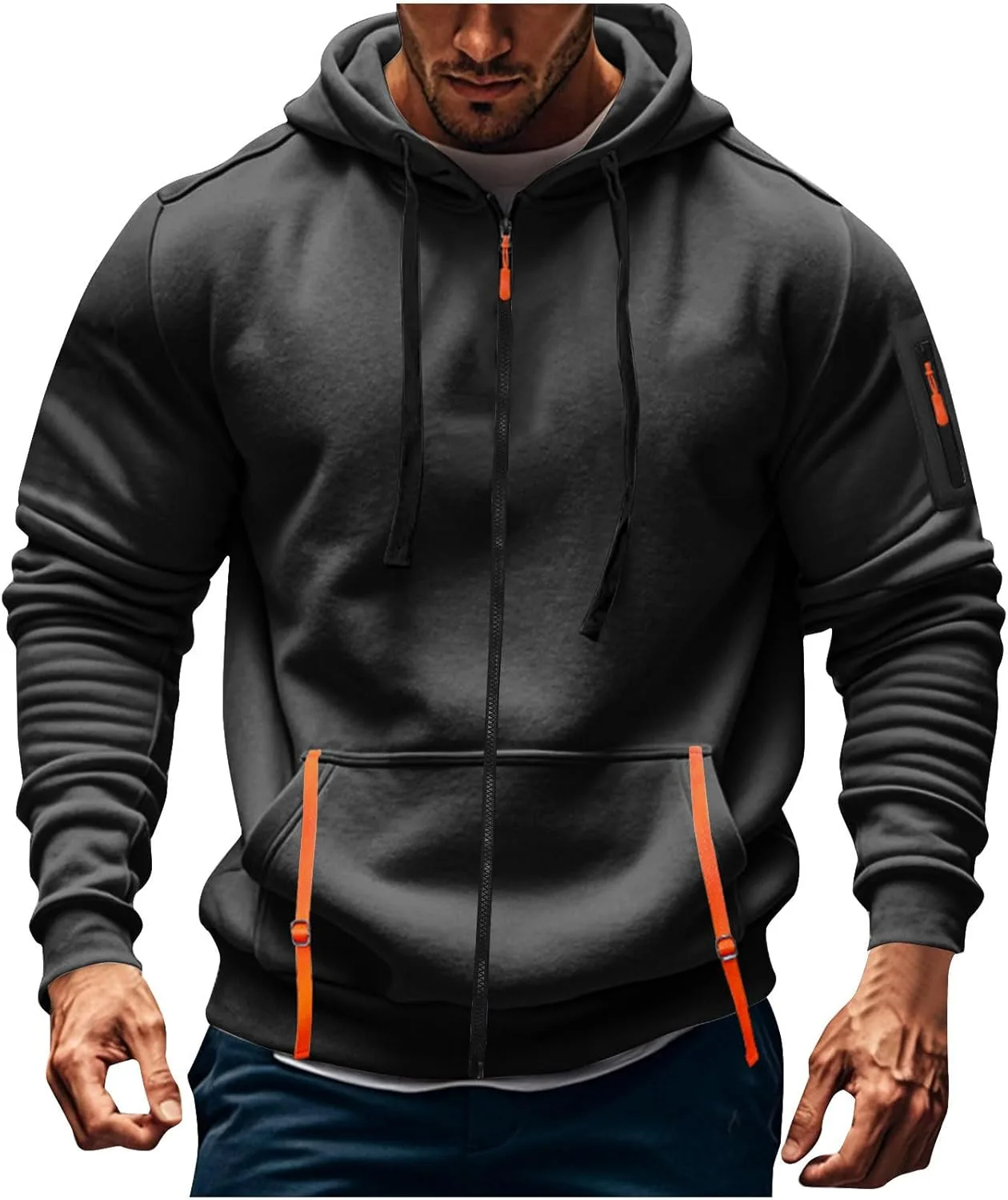 

Трендовая тактическая худи с карманами Plus Size