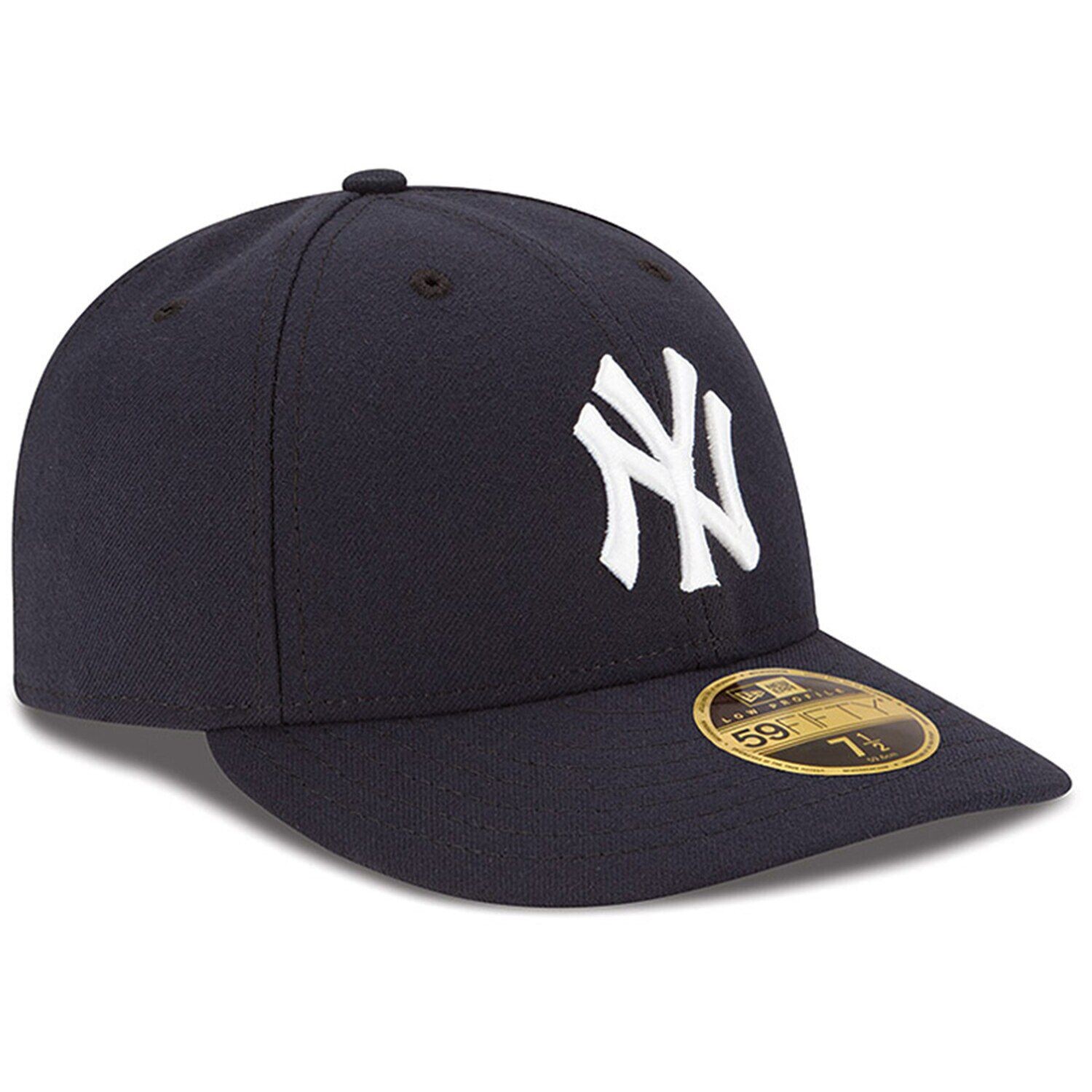 Мужская бейсболка New Era Navy New York Yankees из аутентичной коллекции для игры в поле с низким профилем 59FIFTY Облегающая шляпа — фото 2