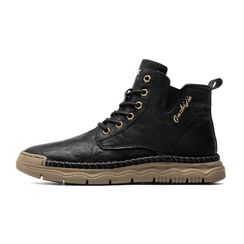 

G.N.SHIJIA Короткие мужские ботинки Martin Black Gold Ox Collection, черные
