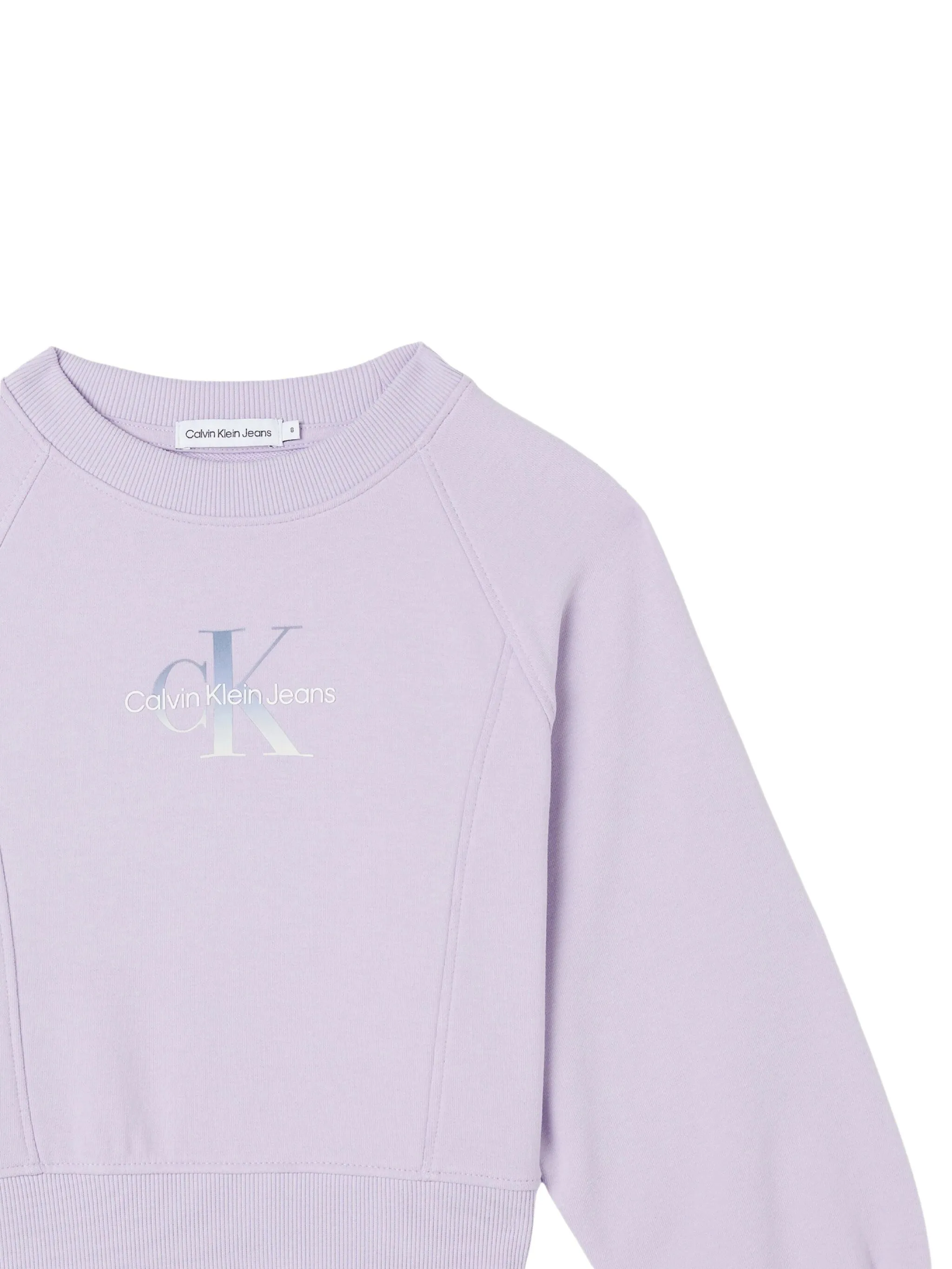 Укороченная толстовка с вышитым логотипом Calvin Klein Kids, фиолетовый — фото 3