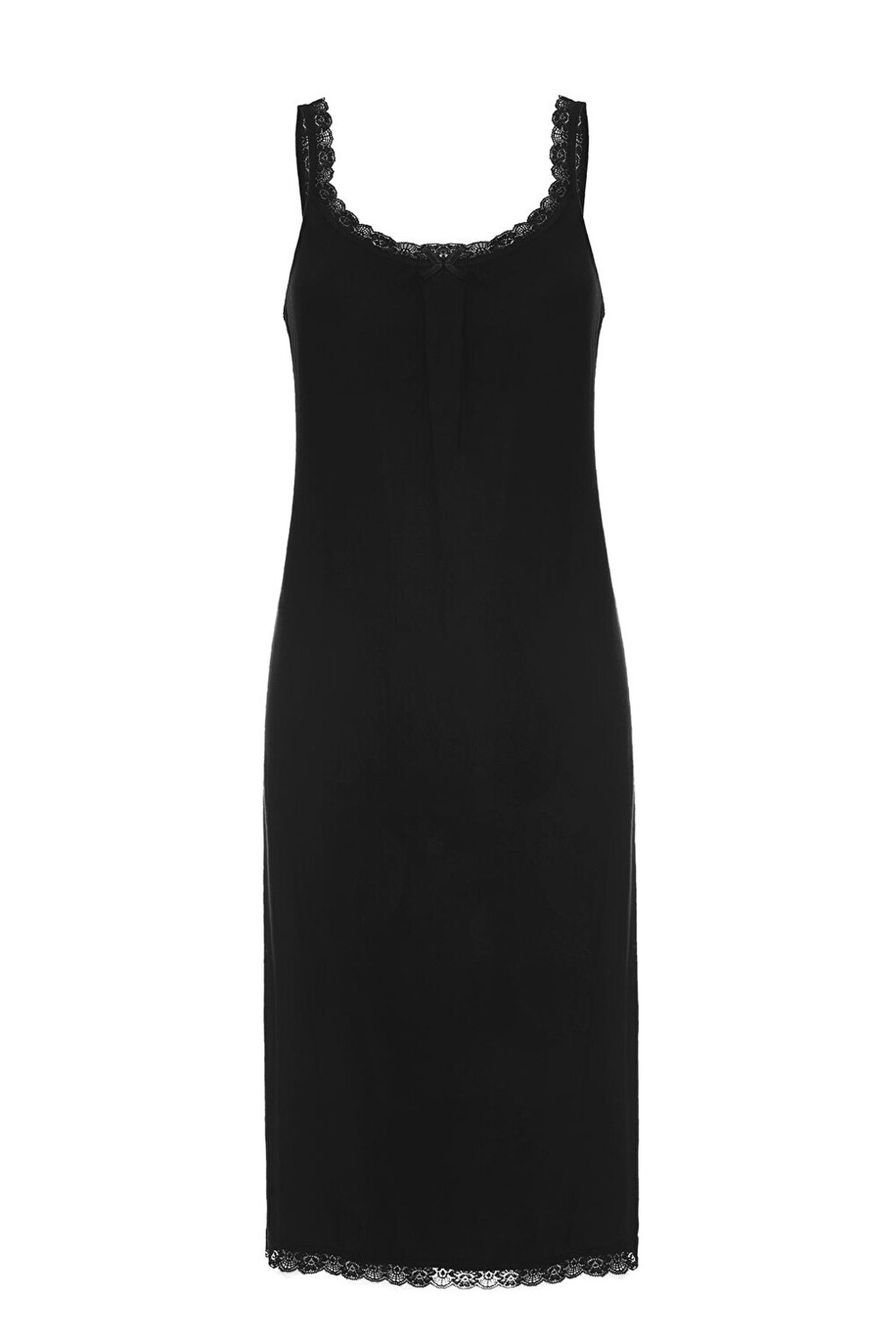 

Женская ночная рубашка из вискозы с широкими бретелями 1584 TOLIN, черный