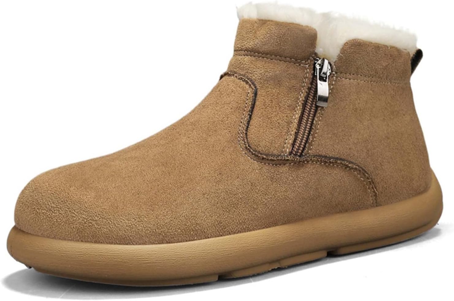 

Женские и мужские зимние теплые снежные ботинки с удобным круглым носком и плюшевой утепленной подкладкой для работы и прогулок Generic, коричневый