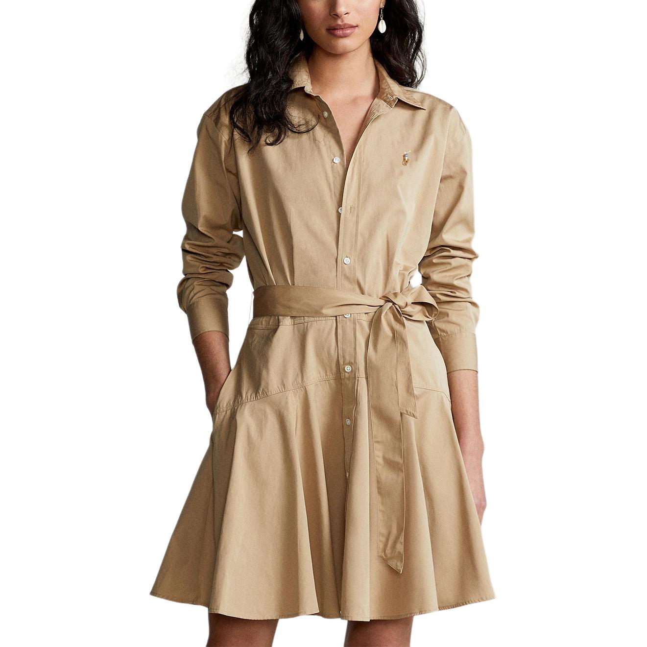 

Женское платье с длинными рукавами Polo Ralph Lauren, бежевый