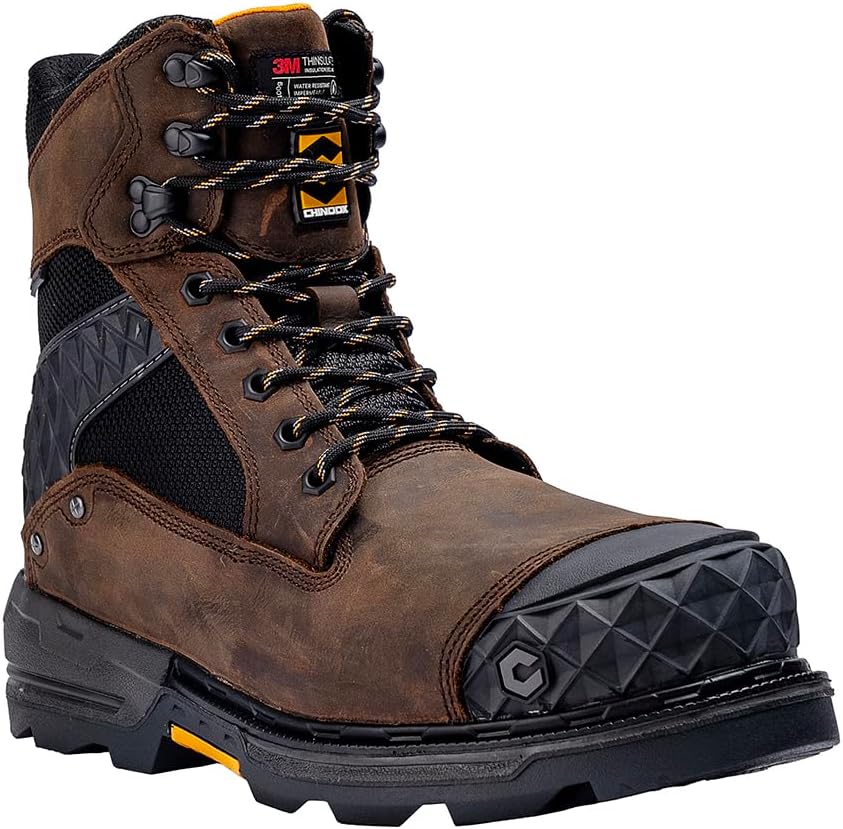 Ботинки Chinook Footwear с гидроизоляцией и утеплителем, мужские, с композитным носком, погрузочной тележки 8, коричневый — фото 3