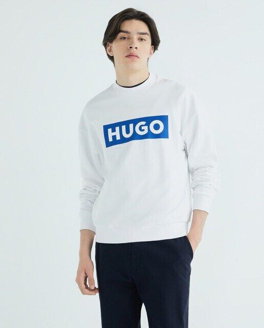 

Мужская хлопковая толстовка с капюшоном Hugo Blue, белый