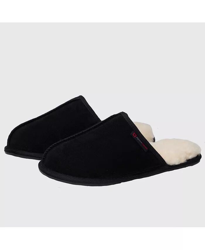 Мужские тапочки из микрозамши с эффектом памяти и потертостями Comfort Slip On Shoes Alpine Swiss, черный — фото 2