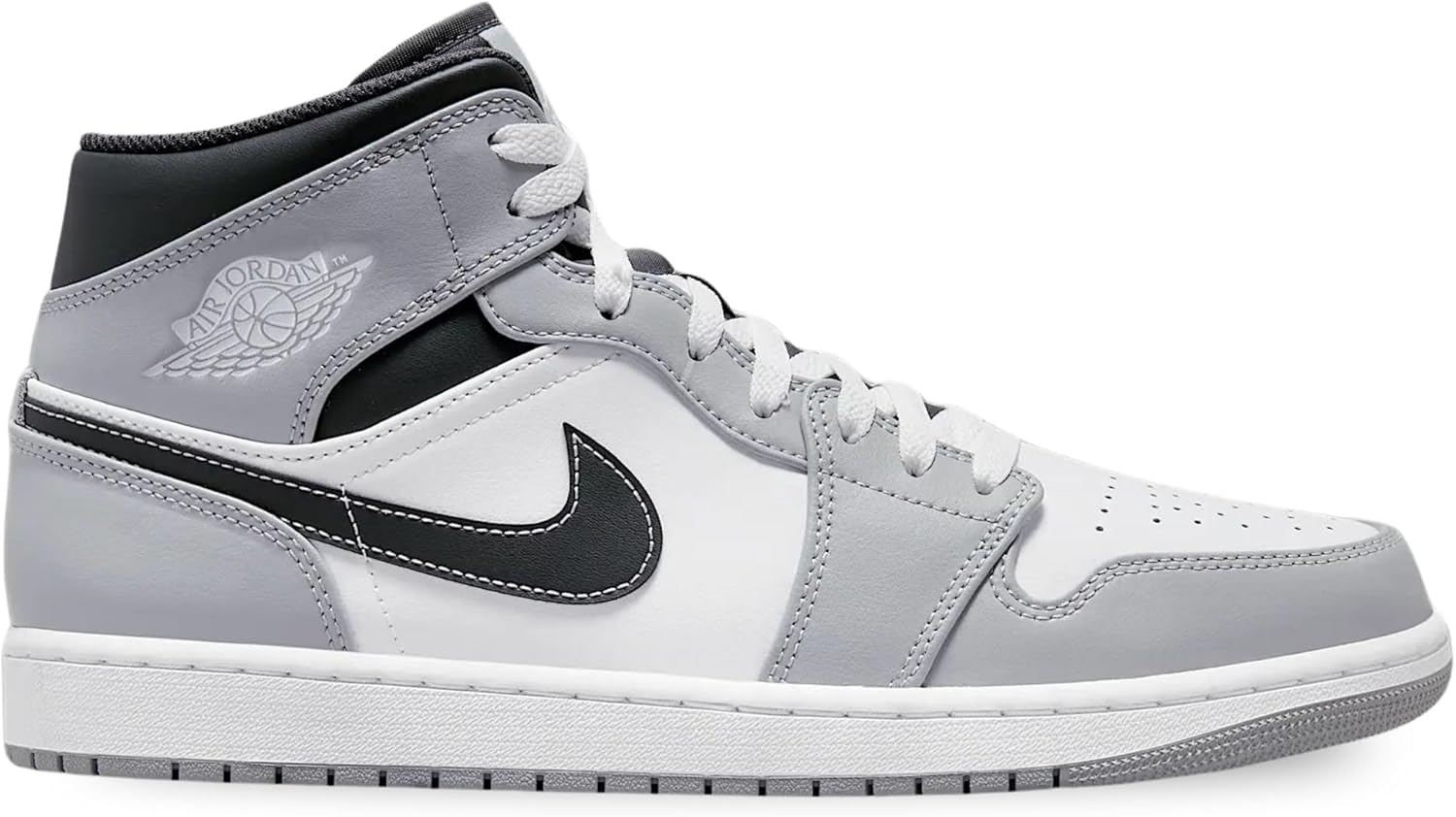 Мужские кроссовки Nike Air Jordan 1 Mid SE, белый/серый/светло-серый — фото 2