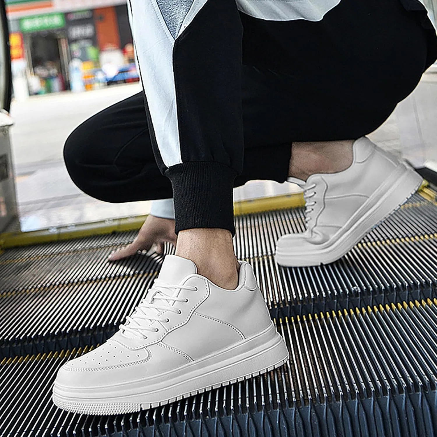 Кроссовки Herren Sportschuhe, Sport Shoes for Men, Schuhe mit Erhöhungen 6/8/10 cm Unisex höhenverstellbar lässige Schuhe mit Erhöhungen rutschfeste atmungsaktive Turnschuhe mit Erhöhungen Schnürschuhe Generic, Weiß — фото 3