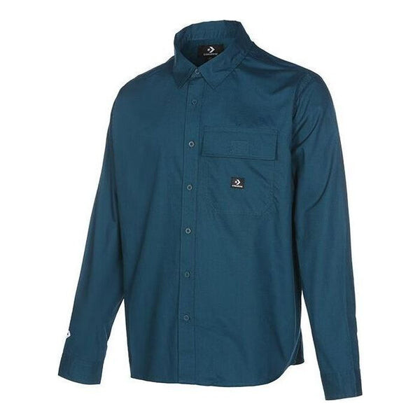 

Рубашка woven long sleeve button down shirt 'green' Converse, зеленый