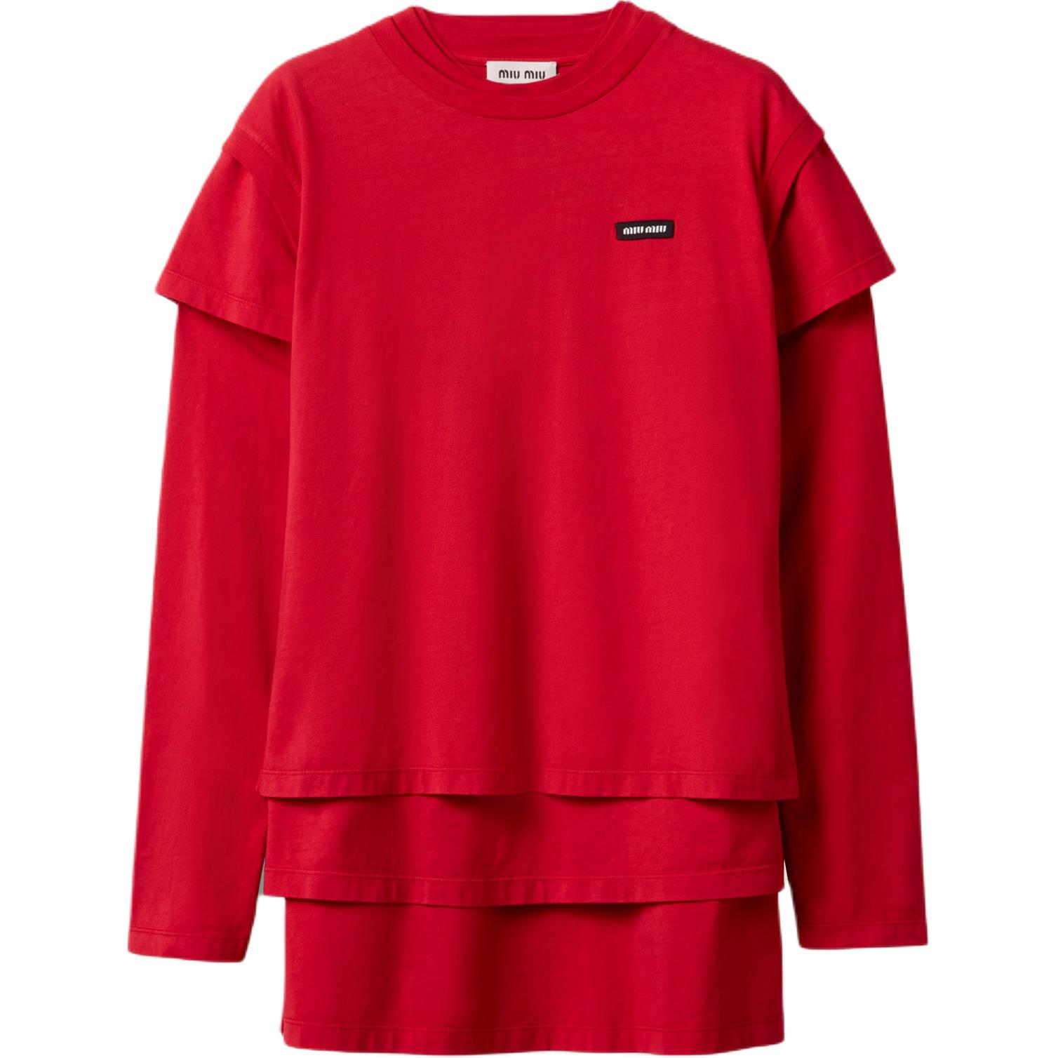 

MIU MIU Футболка женская красная, Красный, MIU MIU Футболка женская красная