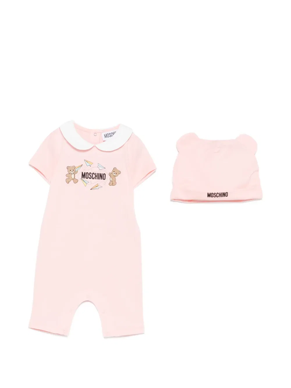 Комплект детского комбинезона с логотипом Moschino Kids, розовый