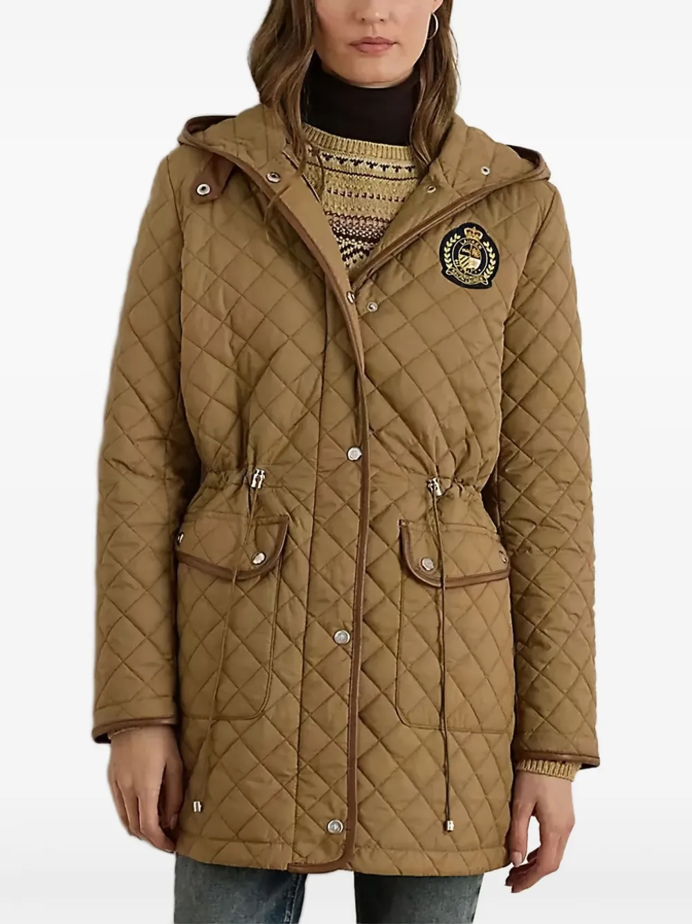 

Стеганая куртка с капюшоном Lauren Ralph Lauren, коричневый