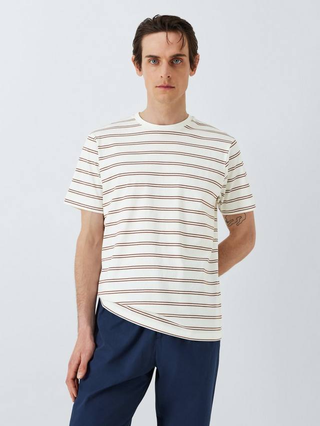 

Хлопчатобумажная футболка в двойную полоску Kin, цвет White/Brown