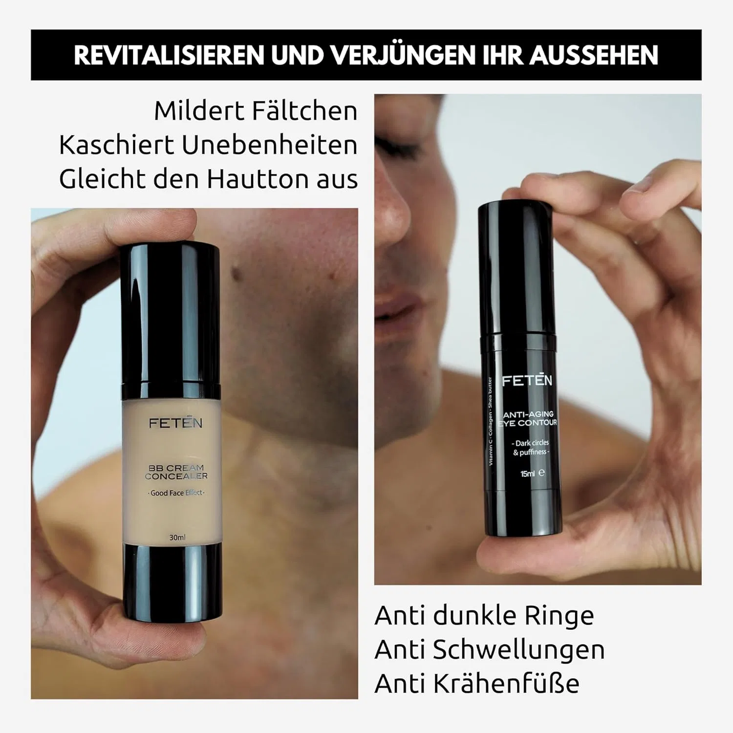 Мужской крем для глаз и BB-крем для лица от FETEN Ftn Feten, Set Bb Cream + Face Cream — фото 2