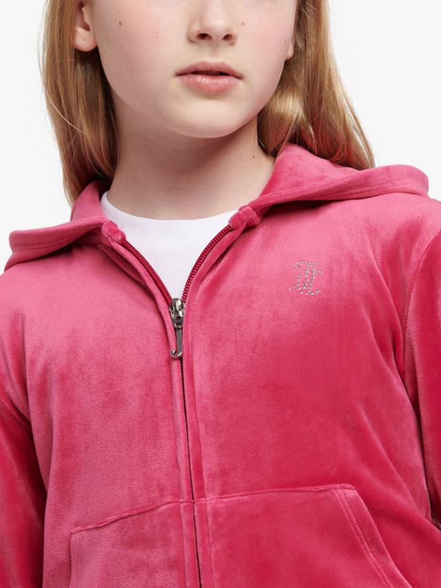 Детская худи с молнией и стразами mini diamante Juicy Couture, Sangria — фото 3