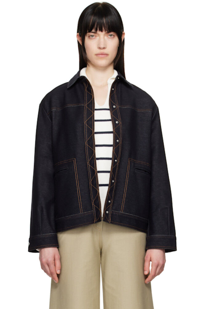 

Куртка из темно-синего лепре MM by Max Mara